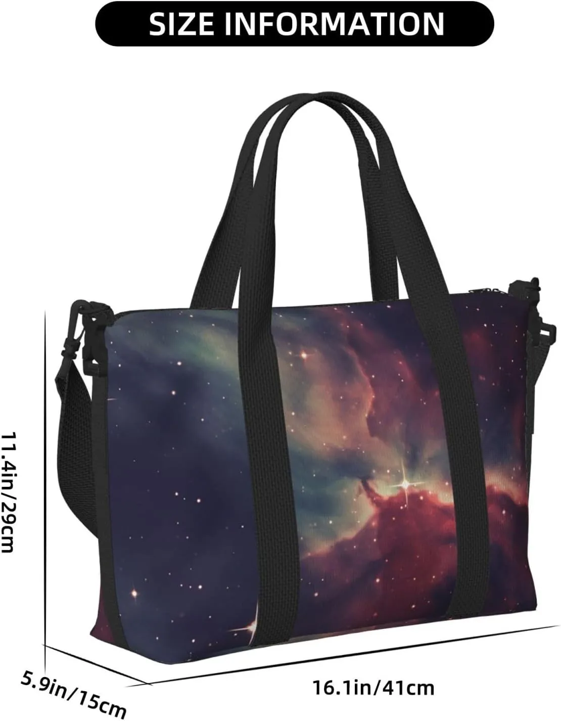 Sports Gym Bag for Women Men Travel Duffel Bag Tote Weekender Bag Carry on Overnight Bag for Travel Swimming Fitness Workout Sports Star Field in Deep Space Duffle Bag