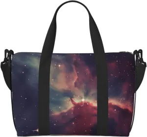 Sports Gym Bag for Women Men Travel Duffel Bag Tote Weekender Bag Carry on Overnight Bag for Travel Swimming Fitness Workout Sports Star Field in Deep Space Duffle Bag