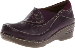 Spring Step L'artiste Burbank Leather Clogs for Women | Designer Hand-Painted Slip-On Shoes | Ladies Casual Platform Clog