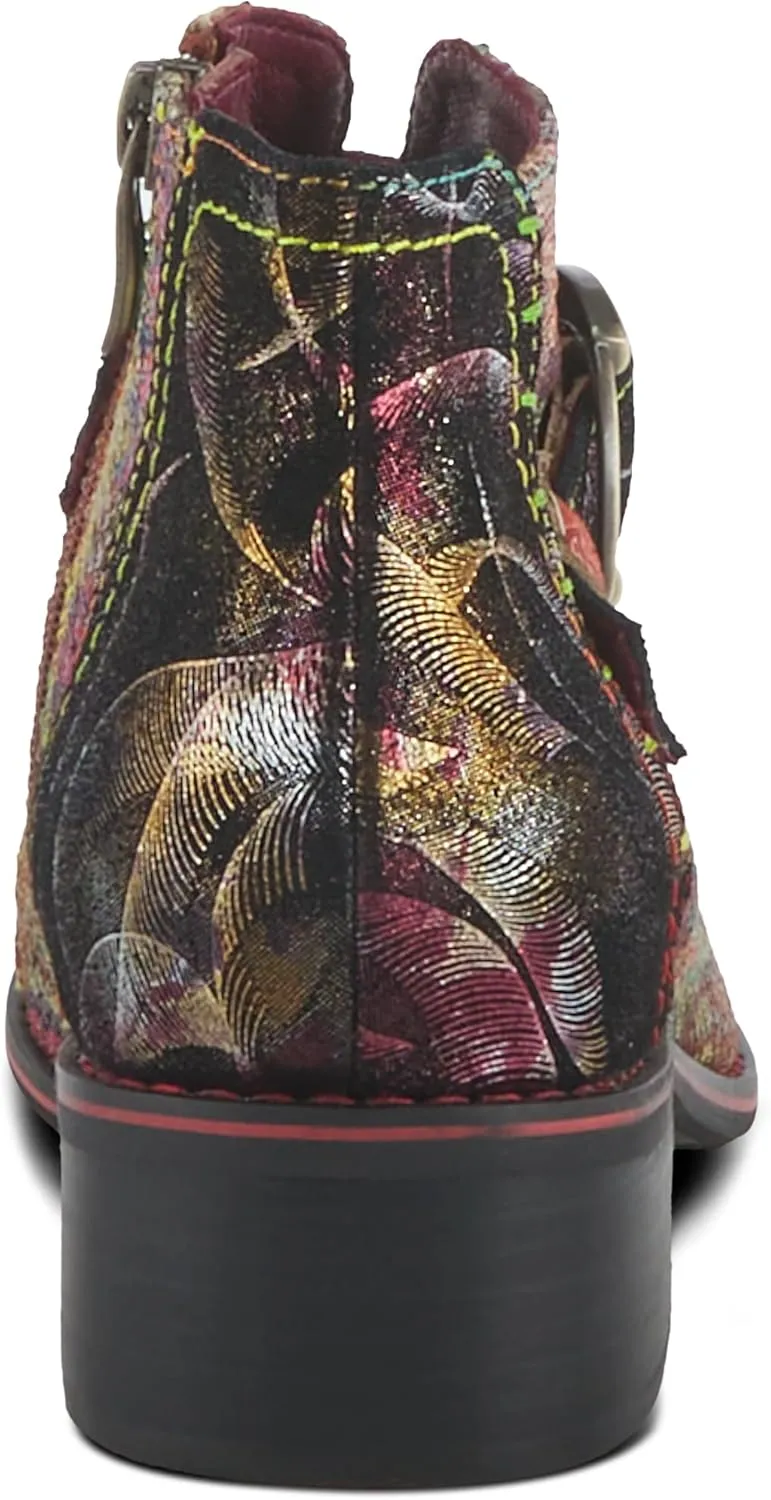 Spring Step L'Artiste Georgiana-Scope Booties for Women - Ankle Boots with Zipper Closure - Hand-Painted Ladies Boots for Outdoor