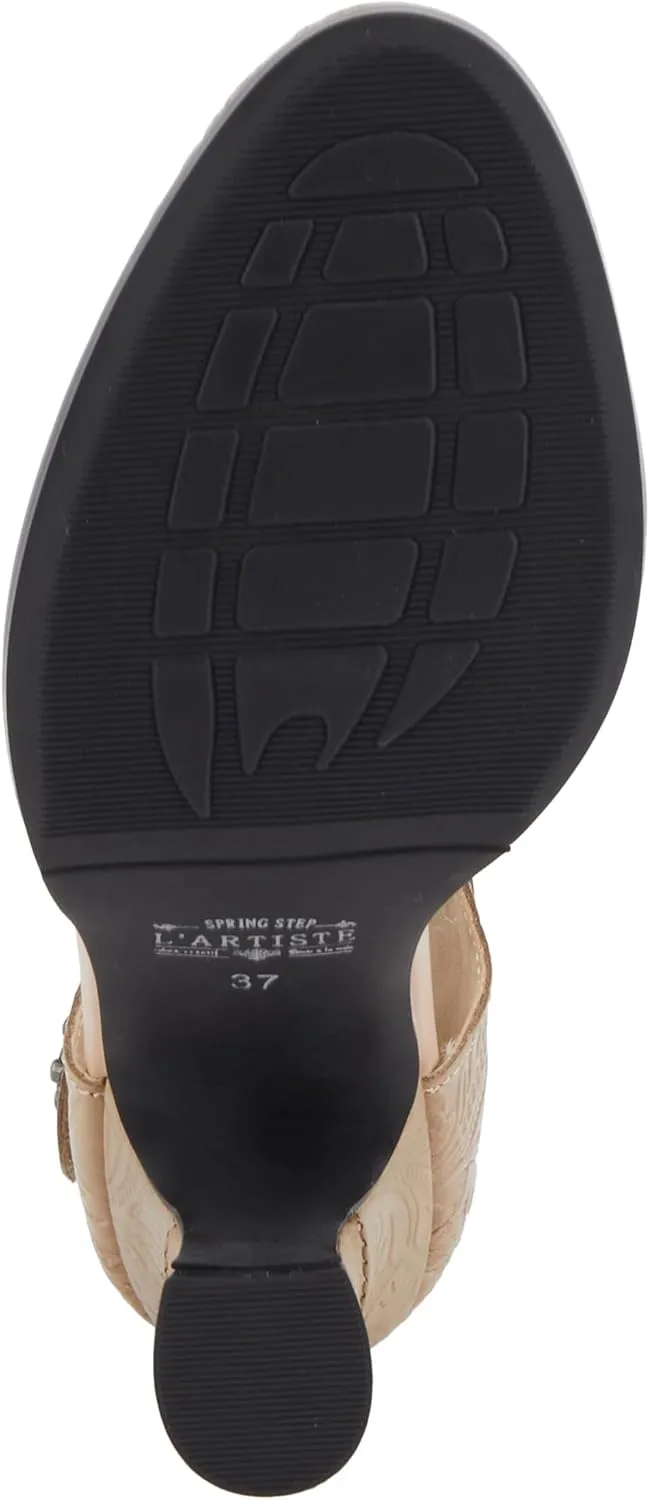 Spring Step L'Artiste Visionary Pump Shoes for Women | French Inspired Hand Painted Leather D'Orsay High Heels for Women with Ankle Strap