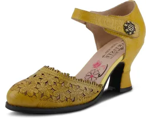 Spring Step L'Artiste Visionary Pump Shoes for Women | French Inspired Hand Painted Leather D'Orsay High Heels for Women with Ankle Strap