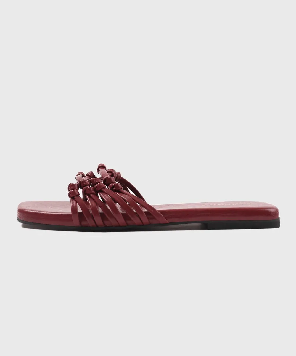 Square Toe Flats with Knot Detail