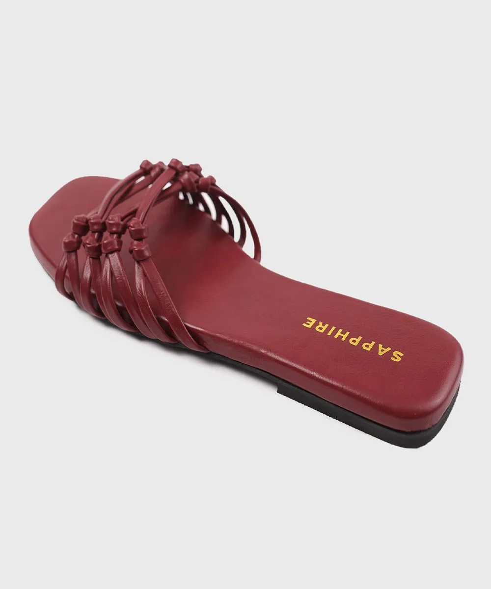 Square Toe Flats with Knot Detail