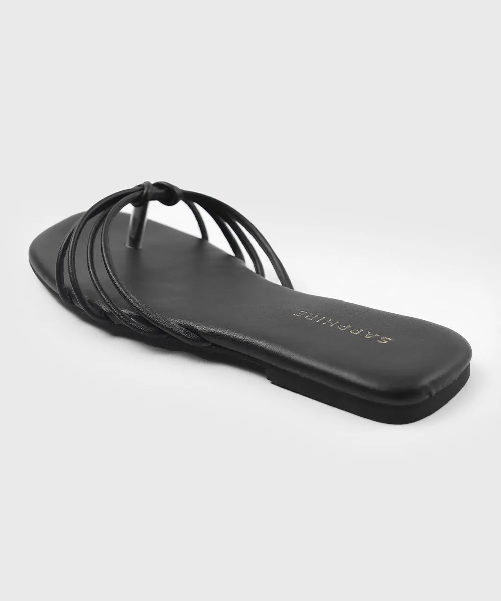 Square Toe Flats with Knot Detail
