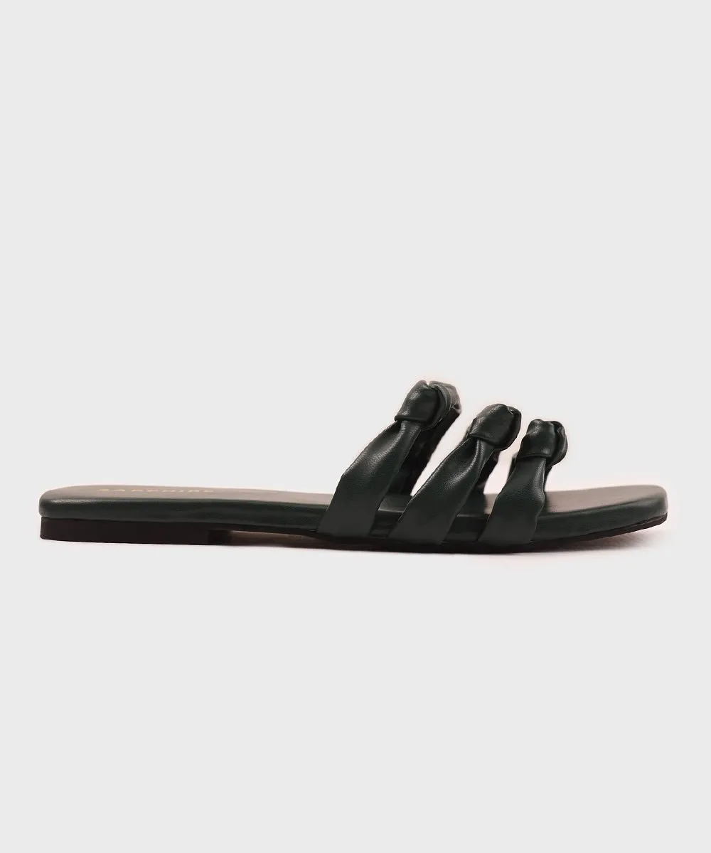 Square Toe Flats with Knot Detail