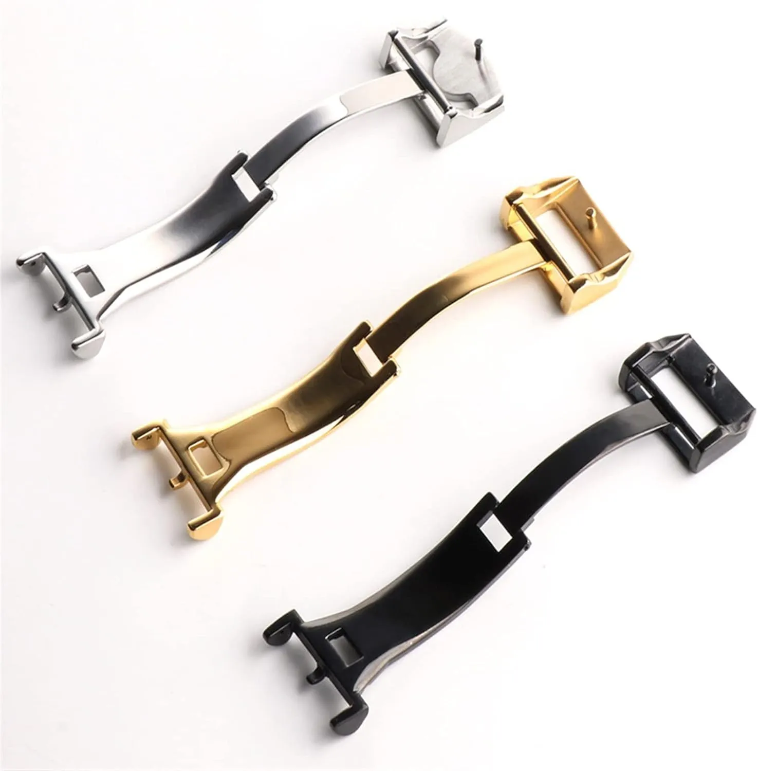 Stainless Steel Deployment Folding Buckle Clasp Fit For IWC Canvas Leather Genuine Aligator High Quality Watch Accessories Part 18mm Watch clasp