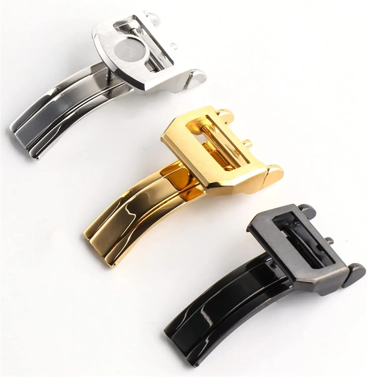 Stainless Steel Deployment Folding Buckle Clasp Fit For IWC Canvas Leather Genuine Aligator High Quality Watch Accessories Part 18mm Watch clasp