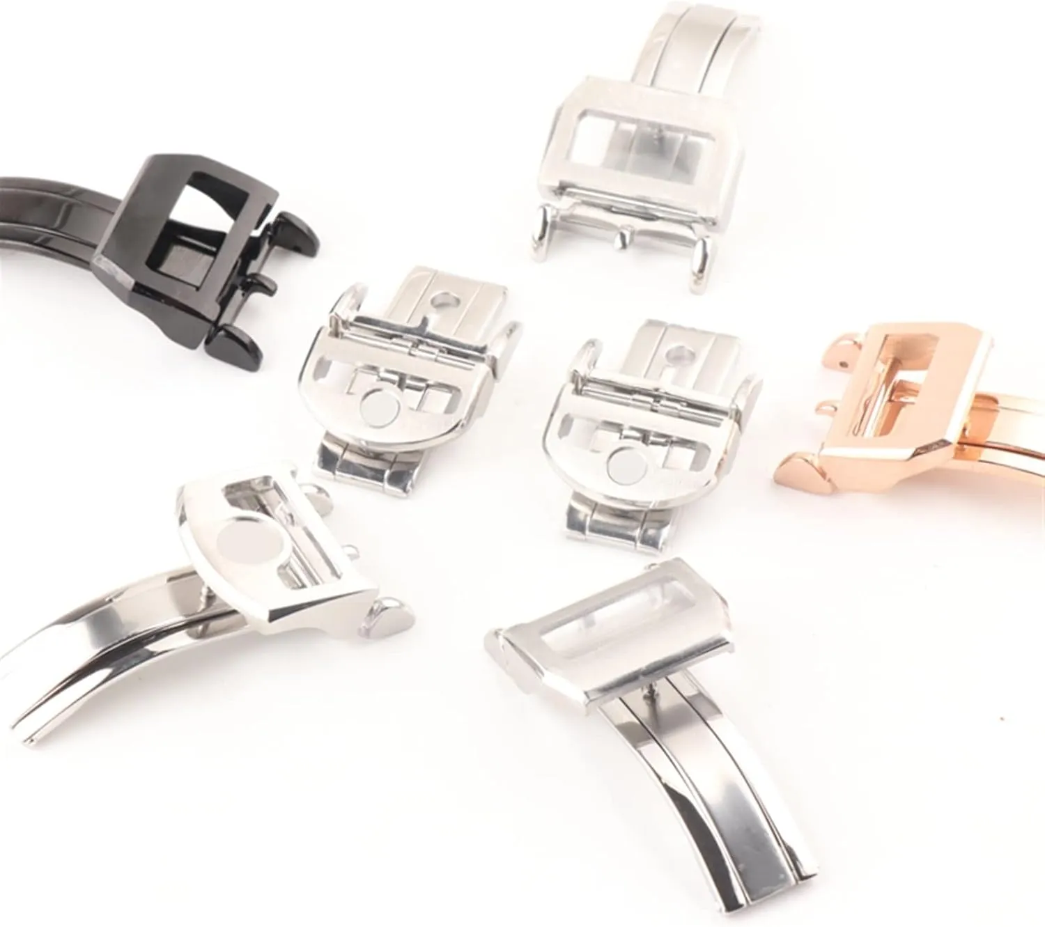 Stainless Steel Deployment Folding Buckle Clasp Fit For IWC Canvas Leather Genuine Aligator High Quality Watch Accessories Part 18mm Watch clasp
