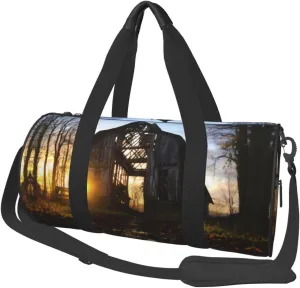 Stall Barn Door Duffel Bag Foldable Gym Bag For Men Women, Lightweight With Inner Pocket For Travel Sports