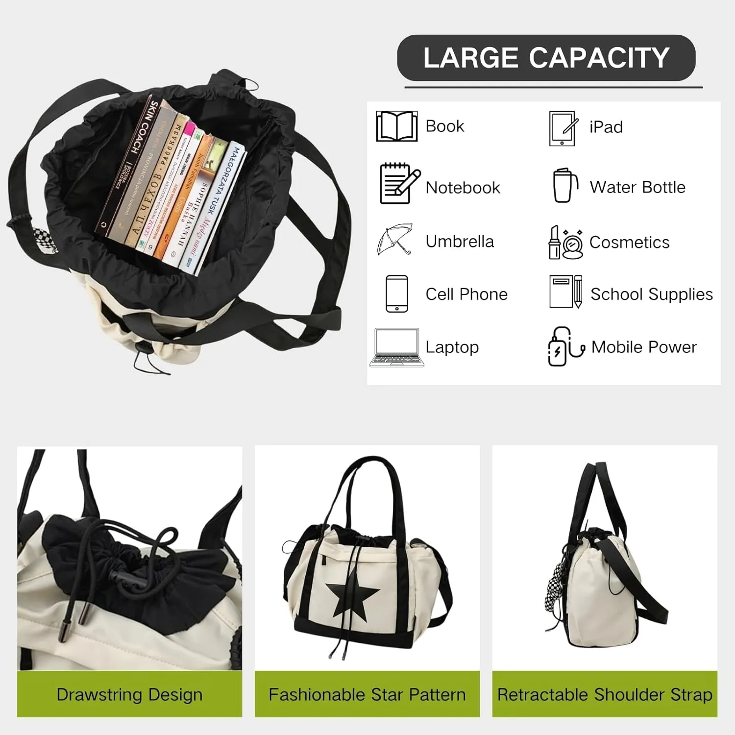 Star Messenger Bag, Vintage Star Tote Bag Y2K, Cute Aesthetic Crossbody Bag For Women, Fashion Shoulder Bag For Travel Bags