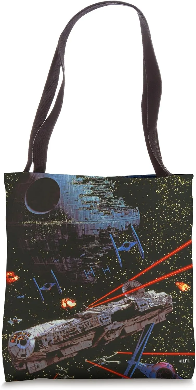 Star Wars Return of the Jedi Death Star II Battle Black Tote Bag