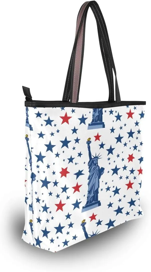 Statue Of Liberty Star Shoulder Bags Large Handle Ladies Handbag