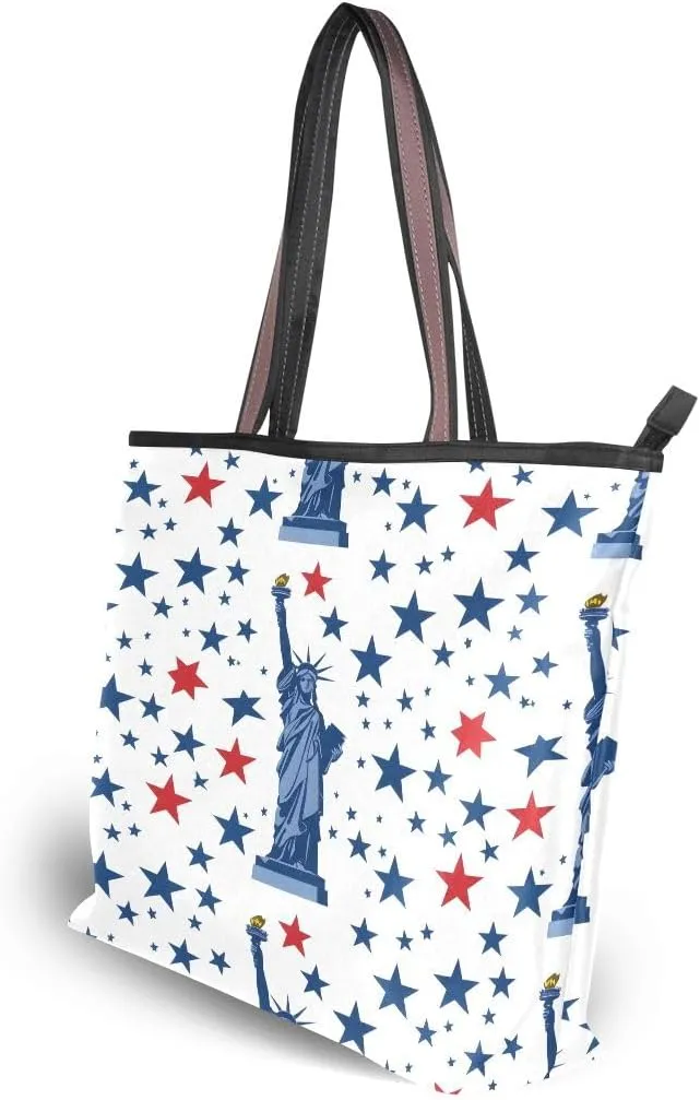 Statue Of Liberty Star Shoulder Bags Large Handle Ladies Handbag