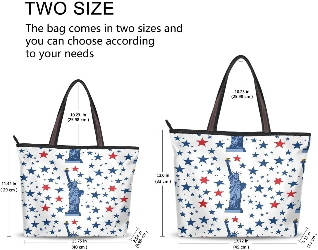 Statue Of Liberty Star Shoulder Bags Large Handle Ladies Handbag