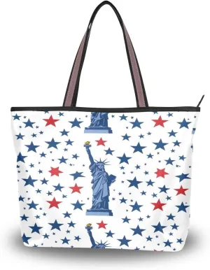Statue Of Liberty Star Shoulder Bags Large Handle Ladies Handbag