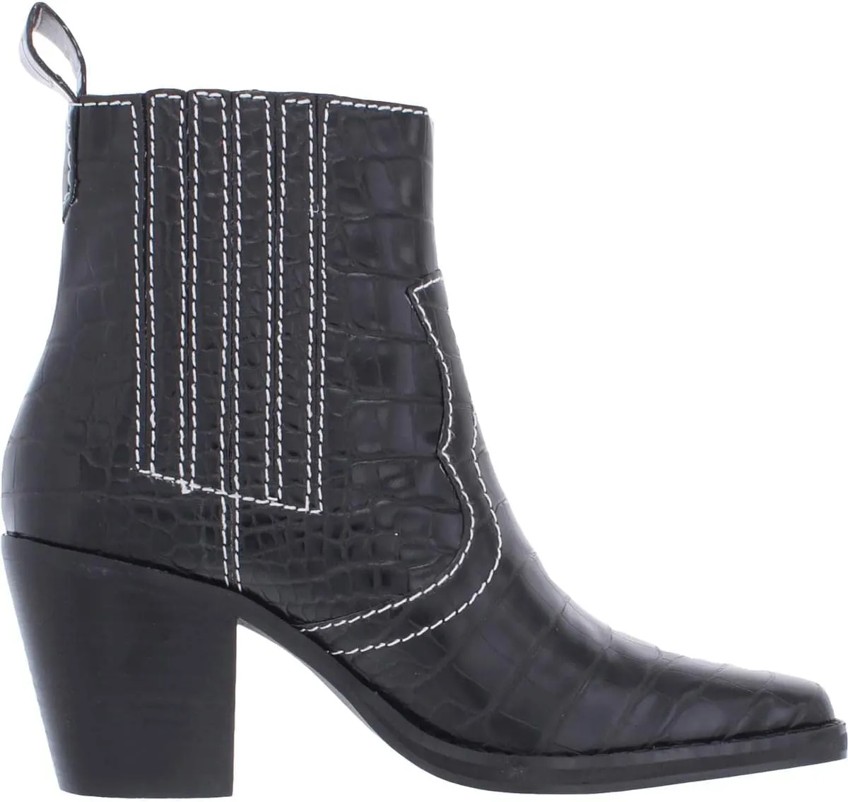 Steve Madden Womens Geniva Animal Print Square Toe Ankle Boots