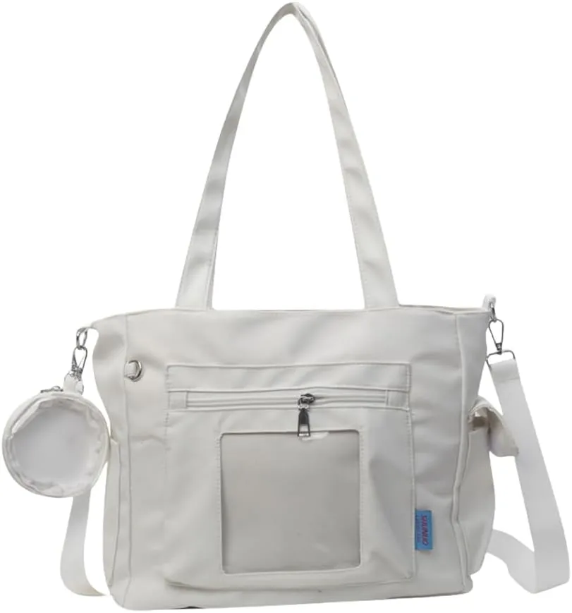 Stylish Handbag with Removable Purse Canvas Shoulder Purse Casual Crossbody Bags for Anime Fans and Cosplay Enthusiasts