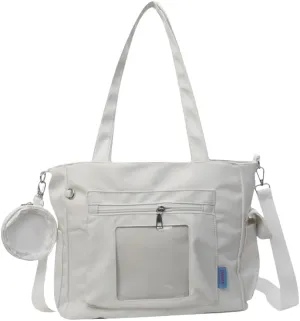 Stylish Handbag with Removable Purse Canvas Shoulder Purse Casual Crossbody Bags for Anime Fans and Cosplay Enthusiasts