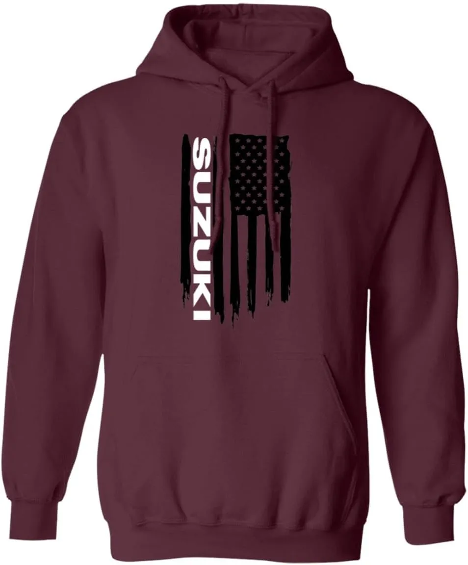 Suzuki American Flag USA Pullover Hoodie