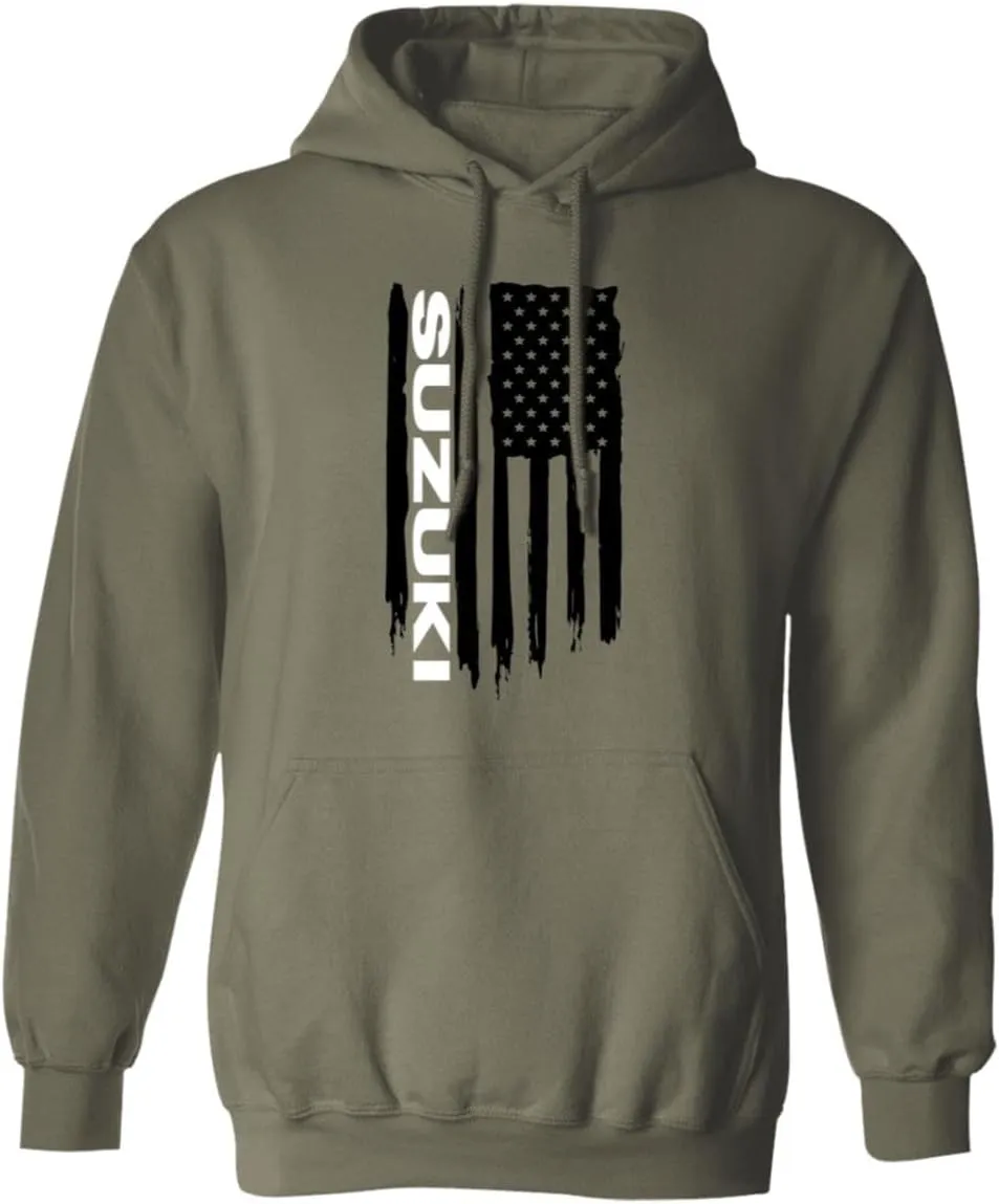 Suzuki American Flag USA Pullover Hoodie