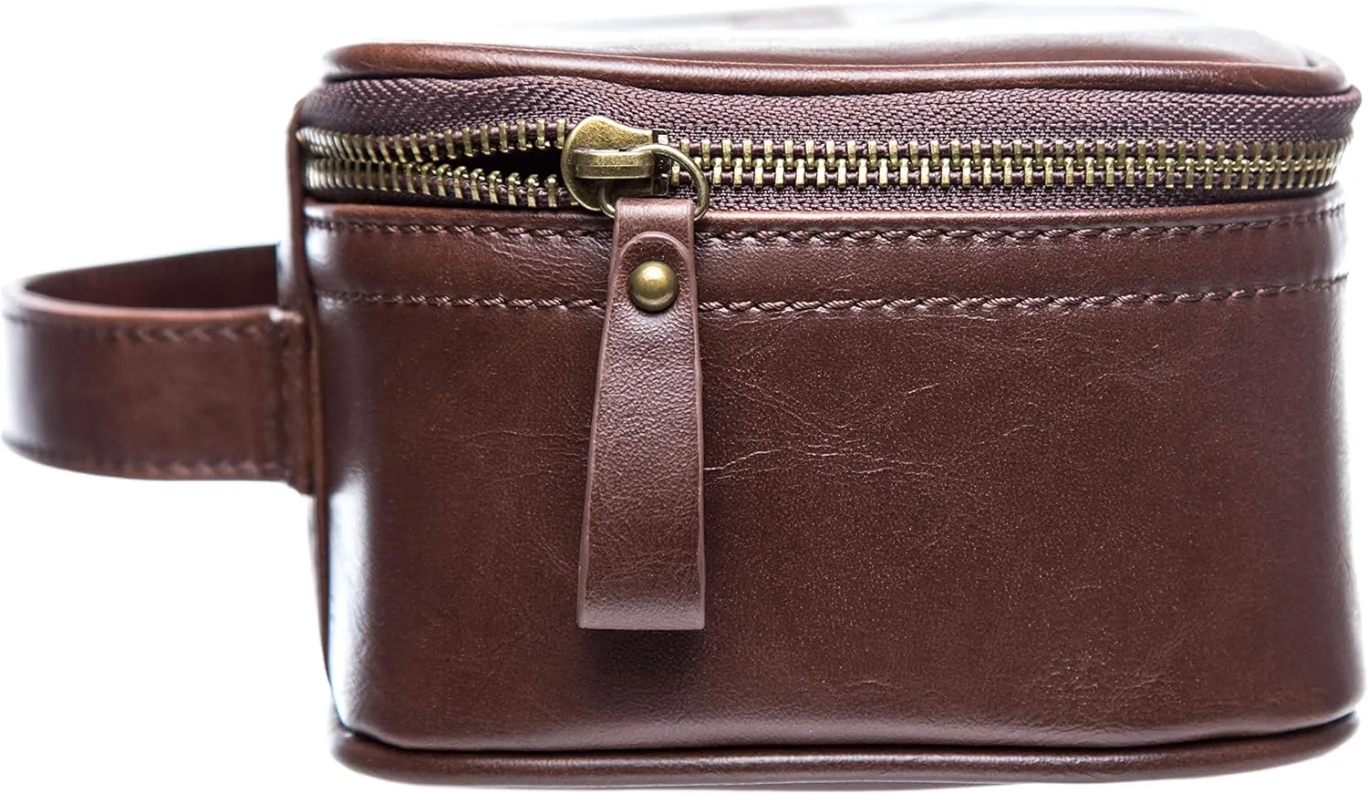 Swanky Badger NEW Personalized Dopp Kit – Leather Toiletry Bag (Brown Vintage)