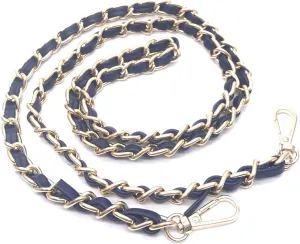 Synthetic Leather Metal Chain Replacement Interchangeable Shoulder Bag Strap Bag Accessories - 47 Inch Royal Blue