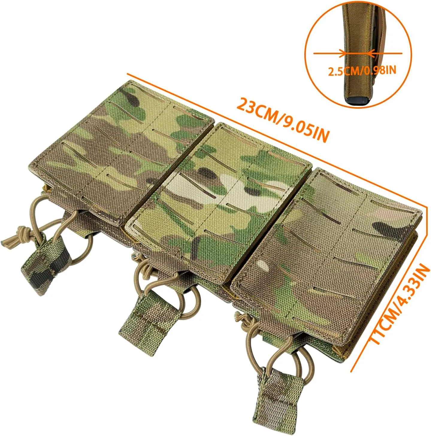 Tactical Mag Pouch Laser Cutting Molle Mag Pouch Triple Mag Pouch Open Top Mag Pouch for Magazine Holster for Tactical Bag Accessories Holder