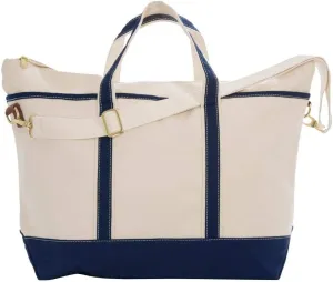 Tag&Crew Solid Boat Weekender Multipocket Carry-on Heavy Canvas Unisex Duffle Bag with Detachable Adjustable Shoulder Strap Designed for Overnight Travel, Business Trips, Short Vacations - Navy