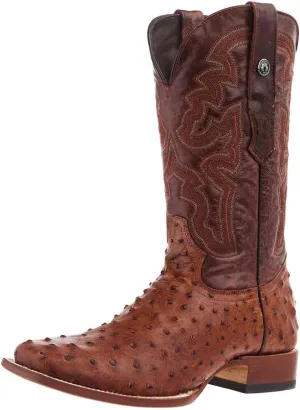 Tanner Mark Men's Ostrich Print Western Boot Broad Square Toe - Tm200961 H302