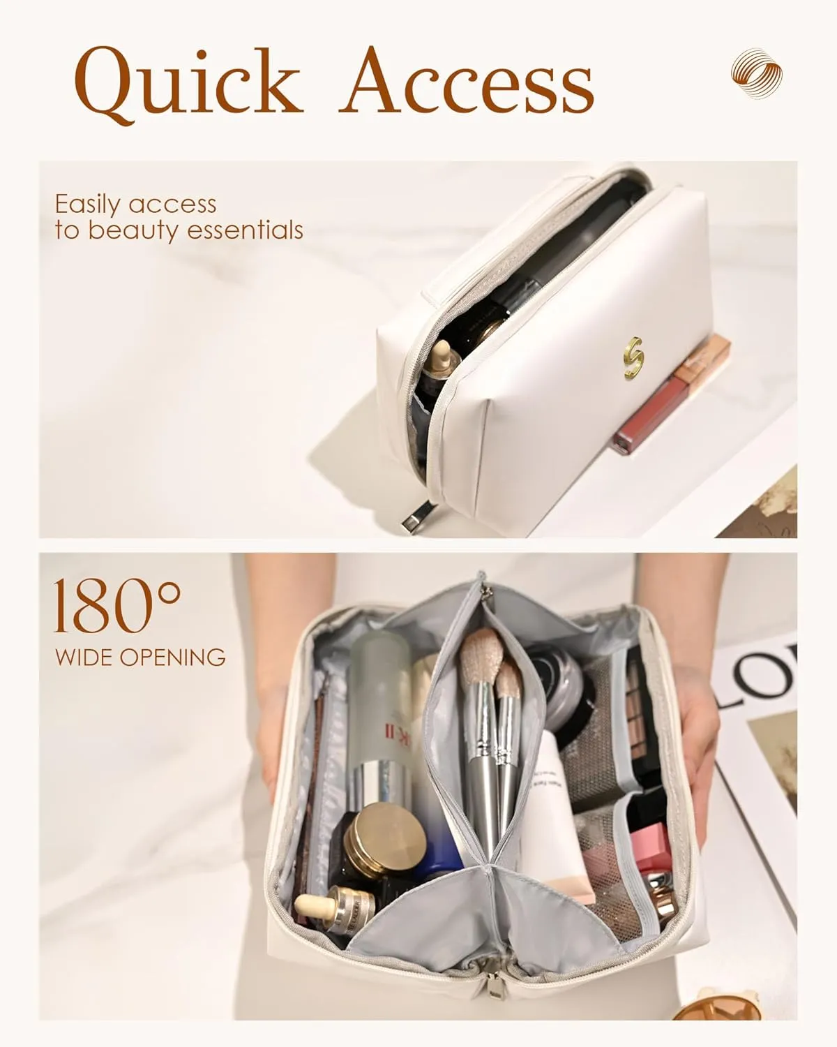 Teacher Gifts, Initial Makeup Bag for Women, Gifts for 21st 30th 40th 50th Year Old Women, Teacher Appreciation Gifts, Trendy Stuff, Thank You Gifts for Her