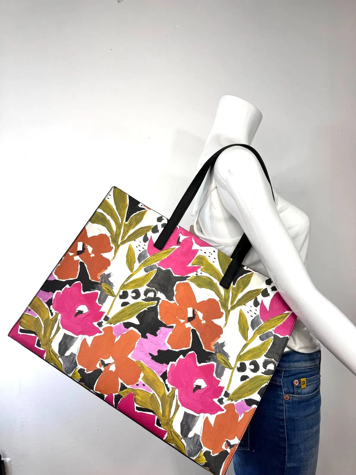 TED BAKER MALICON MAGNOLIA FLORAL PRINT TOTE BAG