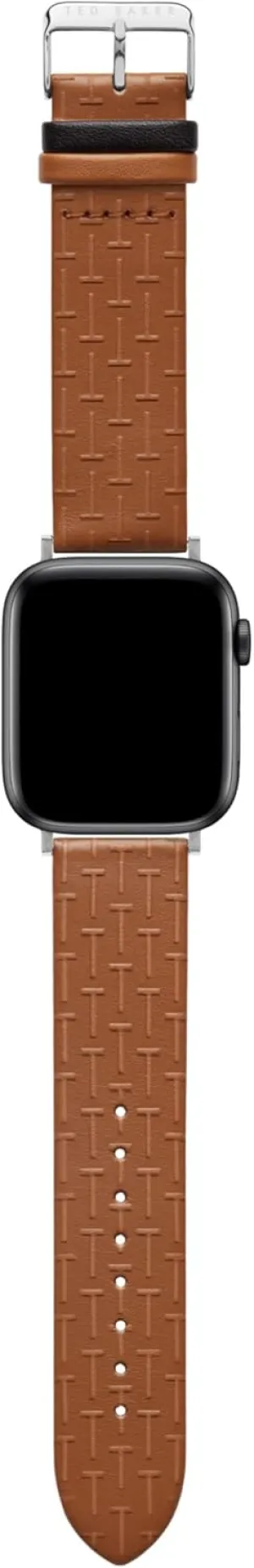 Ted Baker Tan T-Embossed Leather Strap Black Keeper for Apple Watch® (Model: BKS42F133B0)
