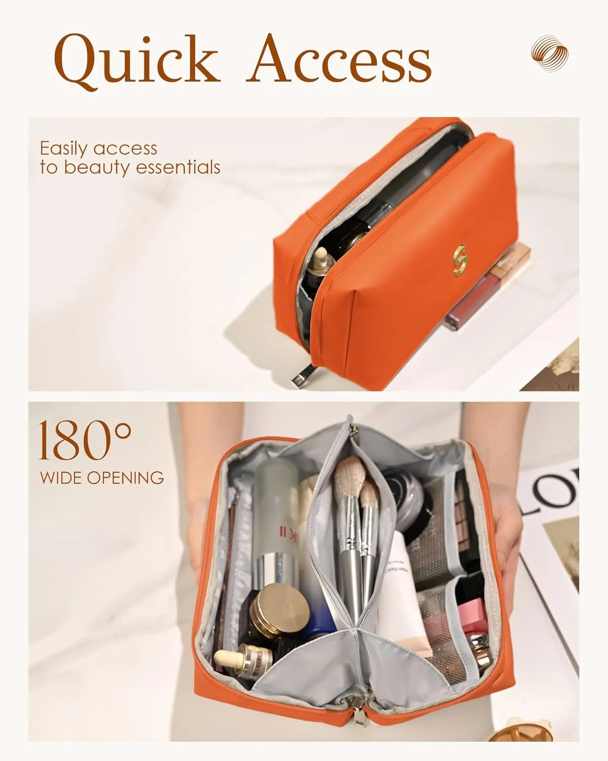 Teen Girl Gifts Trendy Stuff, Personalized Makeup Travel Bag, Preteen Gifts Idea, Open Flat & Large Capacity Cosmetic Bag, Cute Gifts for 12 13 14 15 16 17 18 19 20 Year Old Girls Women