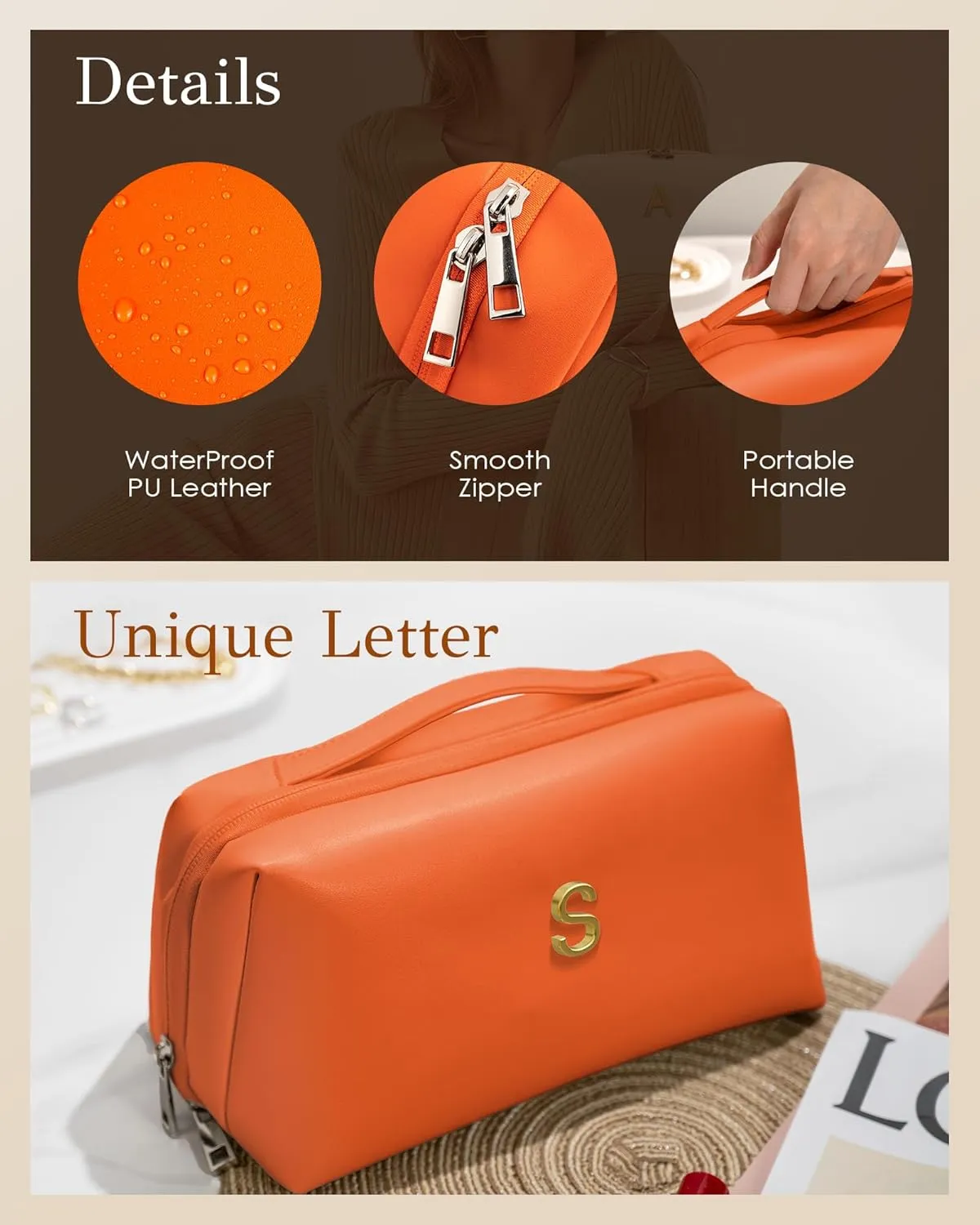 Teen Girl Gifts Trendy Stuff, Personalized Makeup Travel Bag, Preteen Gifts Idea, Open Flat & Large Capacity Cosmetic Bag, Cute Gifts for 12 13 14 15 16 17 18 19 20 Year Old Girls Women