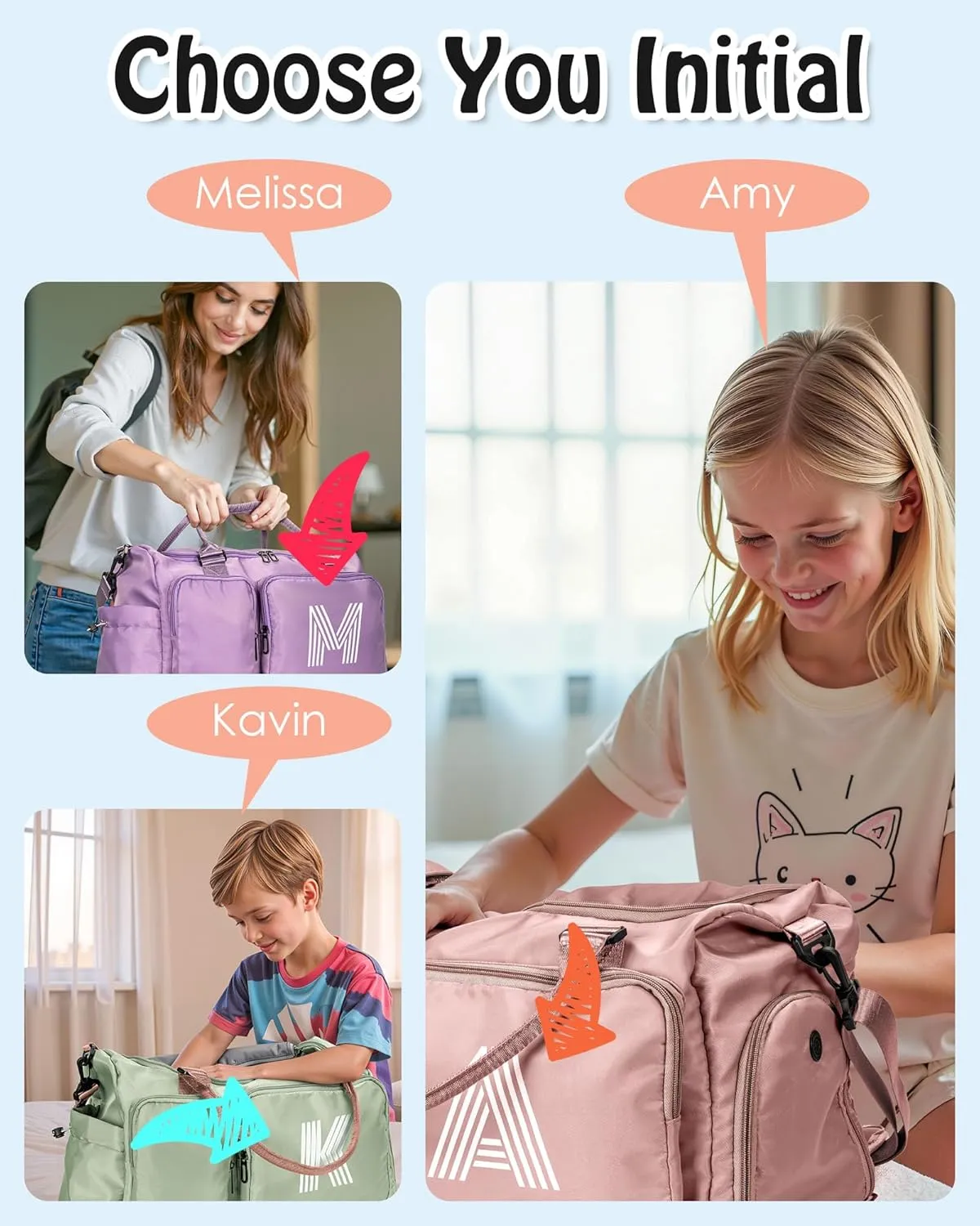 Teens Duffel Gym Bag for Girls 8-12, Kids Travel Duffel Bag, Teacher Appreciation Gifts, Personalized Weekender Bag, women Gift Ideas