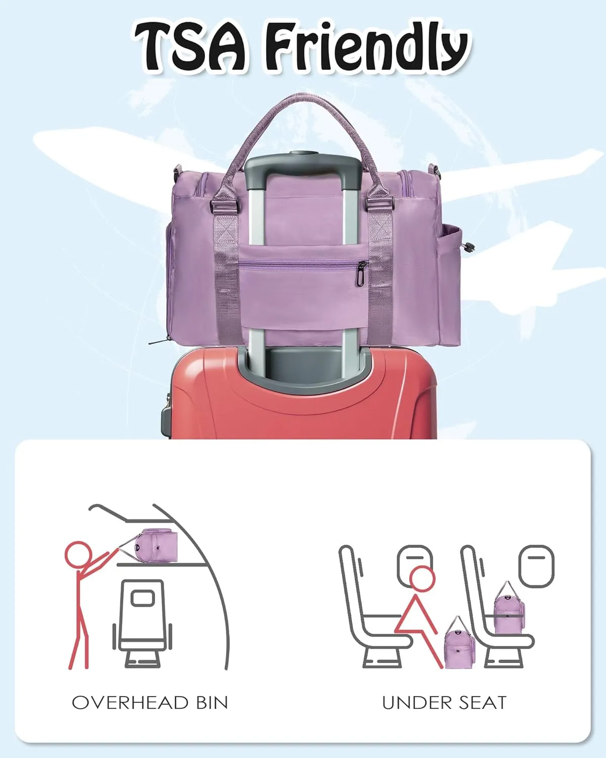 Teens Duffel Gym Bag for Girls 8-12, Kids Travel Duffel Bag, Teacher Appreciation Gifts, Personalized Weekender Bag, women Gift Ideas