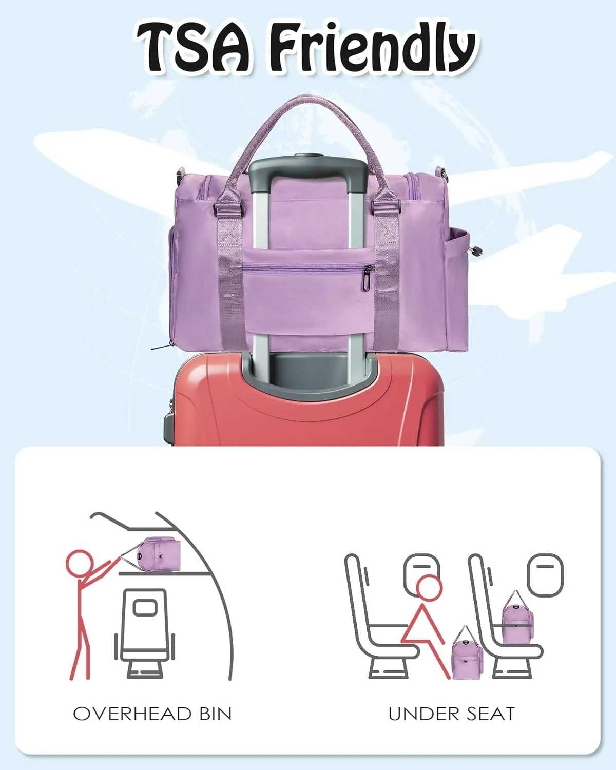 Teens Duffel Gym Bag for Girls 8-12, Kids Travel Duffel Bag, Teacher Appreciation Gifts, Personalized Weekender Bag, women Gift Ideas