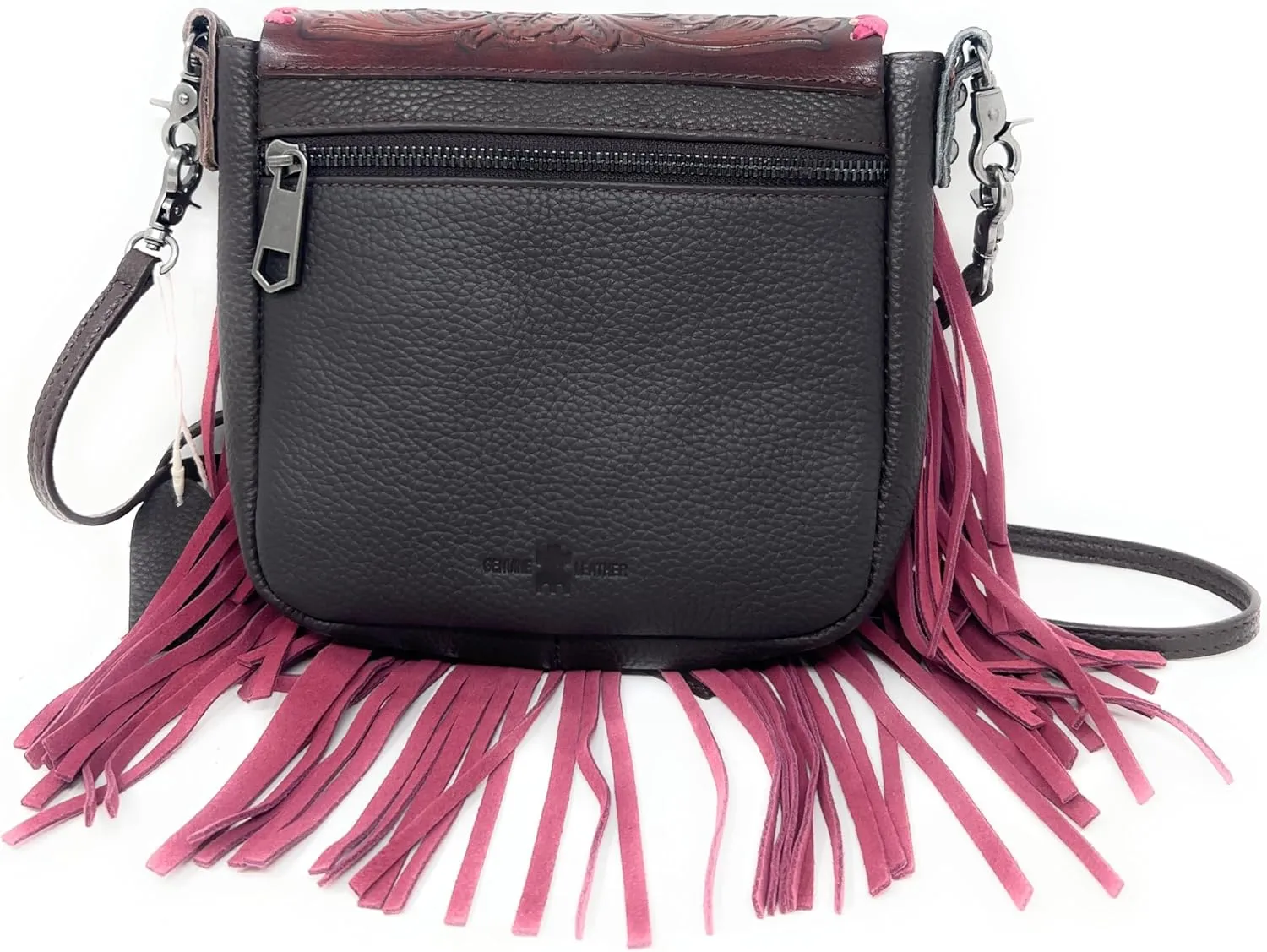 Texas West Western Genuine Leather Cowgirl Crossbody Messenger Fringe Laser Cut Purse Bag in 5 colors