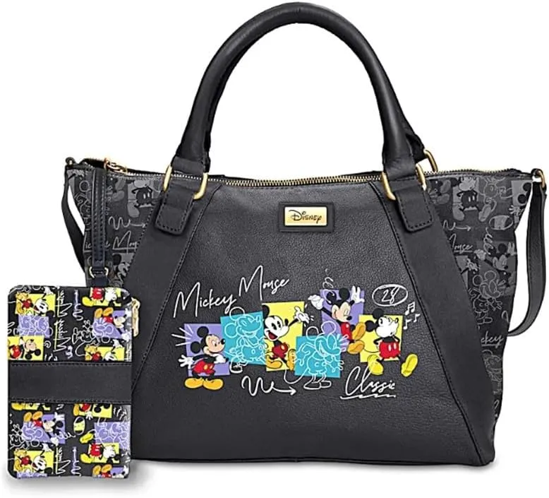 The Bradford Exchange Disney Mickey Mouse Faux Leather Tote Bag And Accessory
