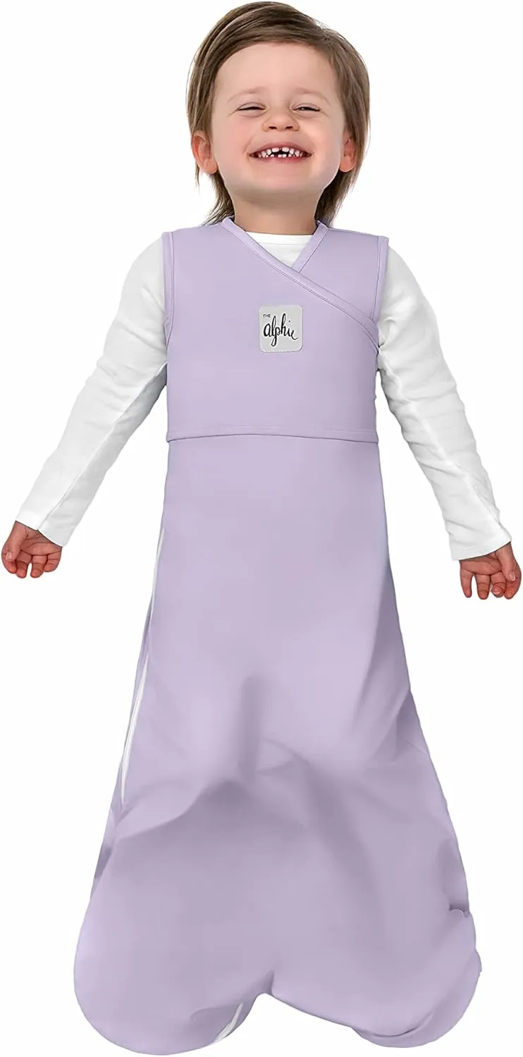 The Ollie World Alphie Sleep Pouch, Made from Custom Patented Moisture-Wicking Fabric, 2-Way Zipper, Sleep Sack, Wearable Blanket, Swaddle Transition, (Lavender, Owl (12-25 lbs))
