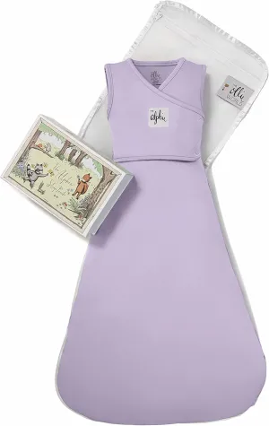 The Ollie World Alphie Sleep Pouch, Made from Custom Patented Moisture-Wicking Fabric, 2-Way Zipper, Sleep Sack, Wearable Blanket, Swaddle Transition, (Lavender, Owl (12-25 lbs))