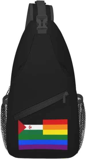 The Sahrawi Arab Democratic Republic Rainbow Flag Crossbody Bags For Women Men Chest Backpack Gym Shoulder Bag Travel Outdoor Sports Casual Crossbody Bags