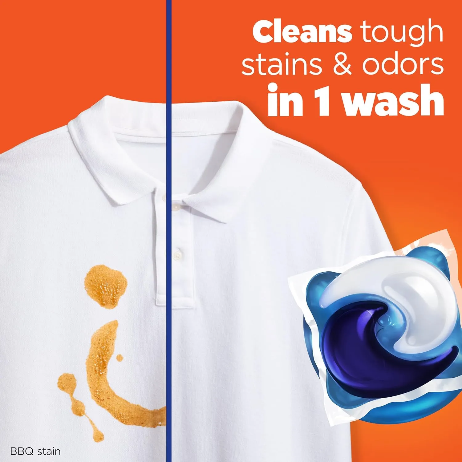 Tide PODS laundry detergent pacs, 3-in-1 Stain Remover, Odor Fighter, Color Protector, 76 Count, HE compatible, Spring Meadow Scent