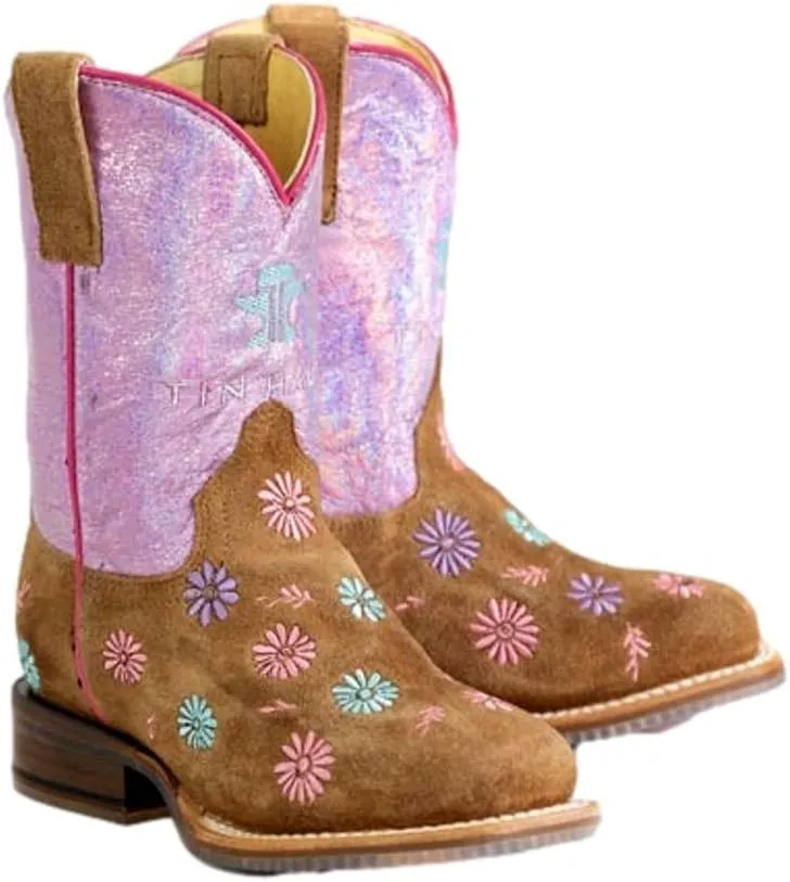 Tin Haul Kid`s Daisy Blossom Floral Pony Sole Cowgirl Boot