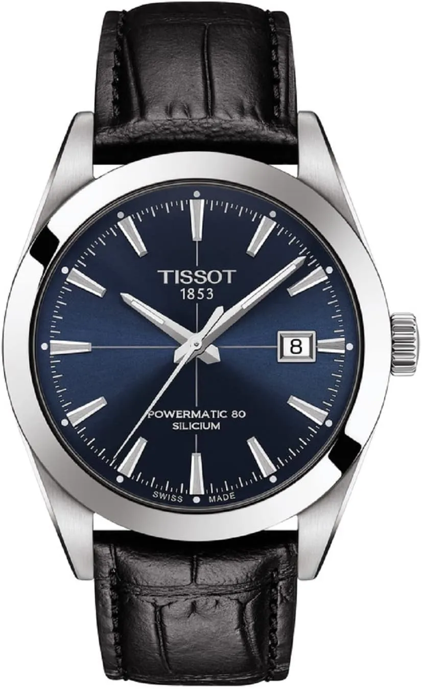 Tissot mens Gentleman Stainless Steel Dress Watch Black T1274071604101