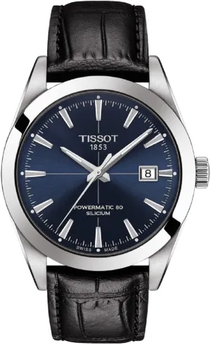 Tissot mens Gentleman Stainless Steel Dress Watch Black T1274071604101