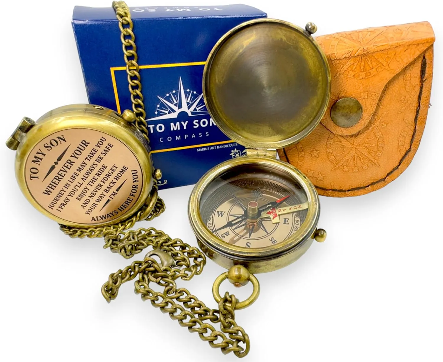 to My Son – Never Forget That I Love You, Brass Compass, Gift for Son from Mom and Dad, Graduation, Baptism, Confirmation, Communion, Sentimental Keepsake, Birthday Gift, Back to School, Faith Gift