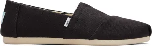 Toms Women's Alpargata Recycled Cotton Canvas Black 7 D - Wide