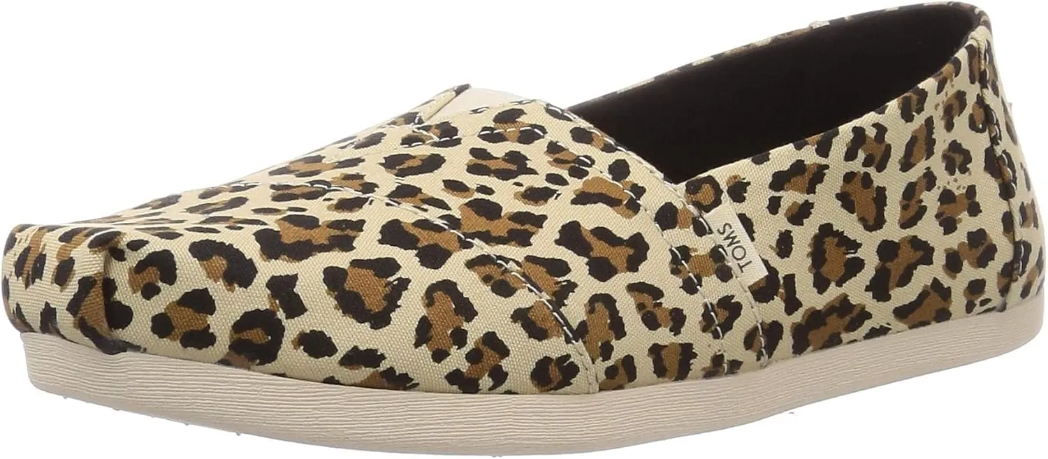 TOMS Women's Classic Alpargata Birch Leopard Print, Size 8.5